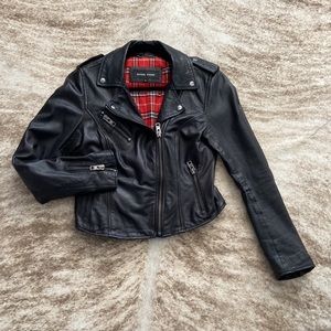 Black Rivet womens leather moto jacket